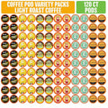 Coffee Pod Variety Packs Light Roast Sampler Assorted Compatible with 2.0 K-Cup Brewers Variety Pack 120 Count (Pack of 1)