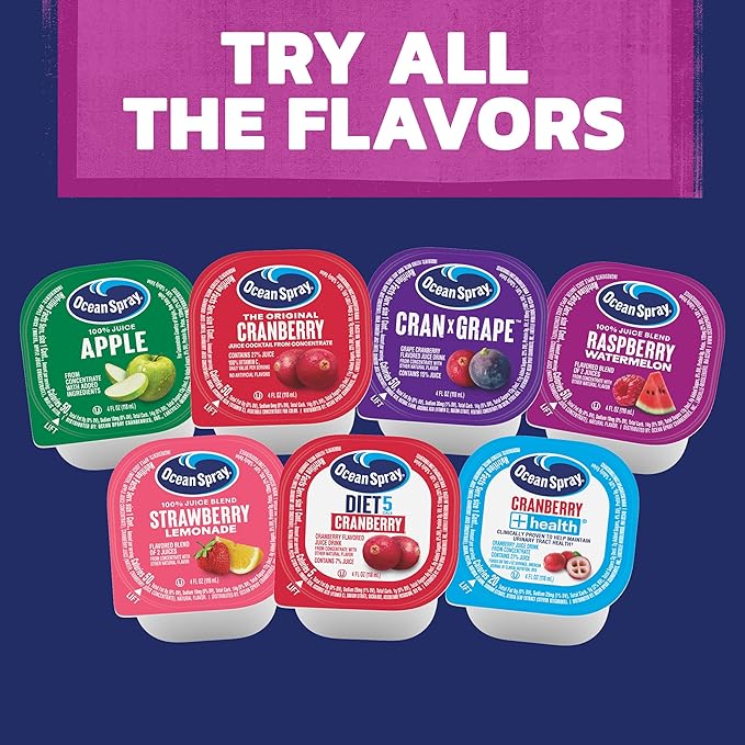 Ocean Spray® 100% Juice Raspberry Watermelon Juice Blend Drink 4 Fl Oz Cup 48 Count