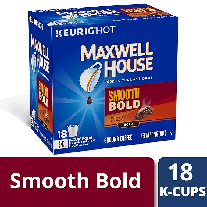 MAXWELL HOUSE Smooth Bold K-CUP Pods Coffee 18 Count