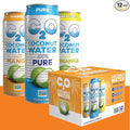 C2O Pure Coconut Water Variety Packs | Natural Electrolytes Healthy Sport Drink Alternative Non-GMO Gluten Free Plant Based No Added Sugar (Tropical 12 Pack)