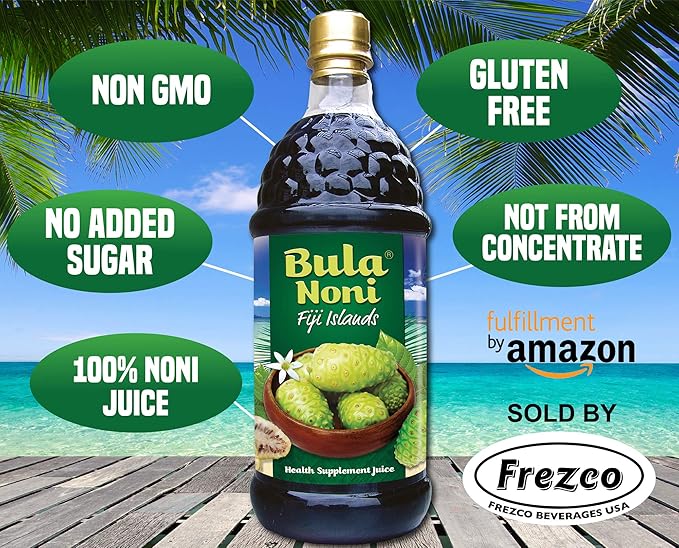 Authentic NONI Juice by Morinda (33.8 Fl.Oz Bottle) A Gift Of Nature Cold Pressed from Wild Organic Noni Fruits FIJI Islands