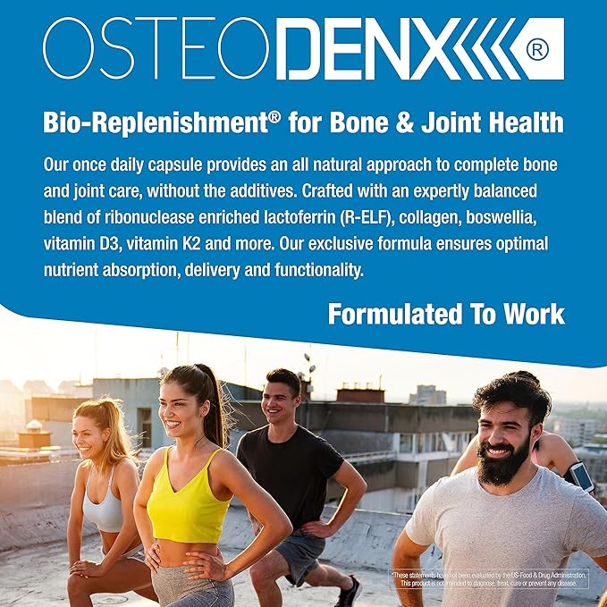 OSTEODENX - Bone &amp Joint Support Supplement for Healthy Bone &amp Improved Joint Mobility with Lactoferrin Collagen Vitamin K2 &amp Vitamin D3 (60 Capsules)