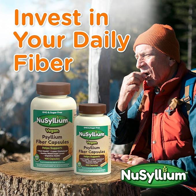 NuSyllium Psyllium Husk Powder USDA Organic 21 Oz Dietary Fiber Supplement with Brown Sugar Helps Promote Digestive Health* Unflavored 85 Servings