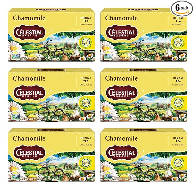Celestial Seasonings Chamomile Herbal Tea Caffeine Free 20 Tea Bags Box (Pack of 6)