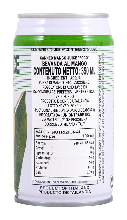 Foco Mango Juice 11 Oz Can (Pack Of 24)