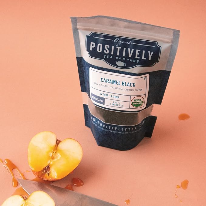Organic Positively Tea Company Caramel Black Tea Loose Leaf 16 Ounce