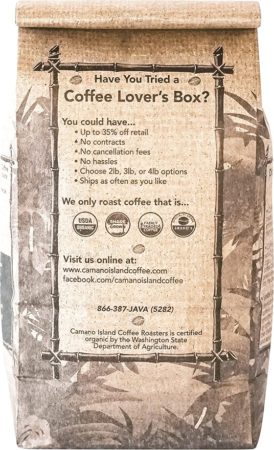 Camano Island Coffee Roasters Roasters Honduras Dark Roast Ground 1lb Fresh Small Batch Roasted USDA Organic Fairly Traded Shade Grown Top 1% Arabica - Molasses Brown Sugar Cinnamon Flavor