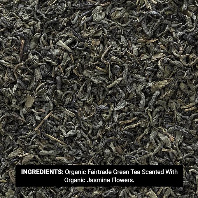 Frontier Co-op Organic Fairtrade Jasmine Green Tea All Natural Loose Leaf Tea Leaves Kosher | 16 Ounce (Pack of 1)