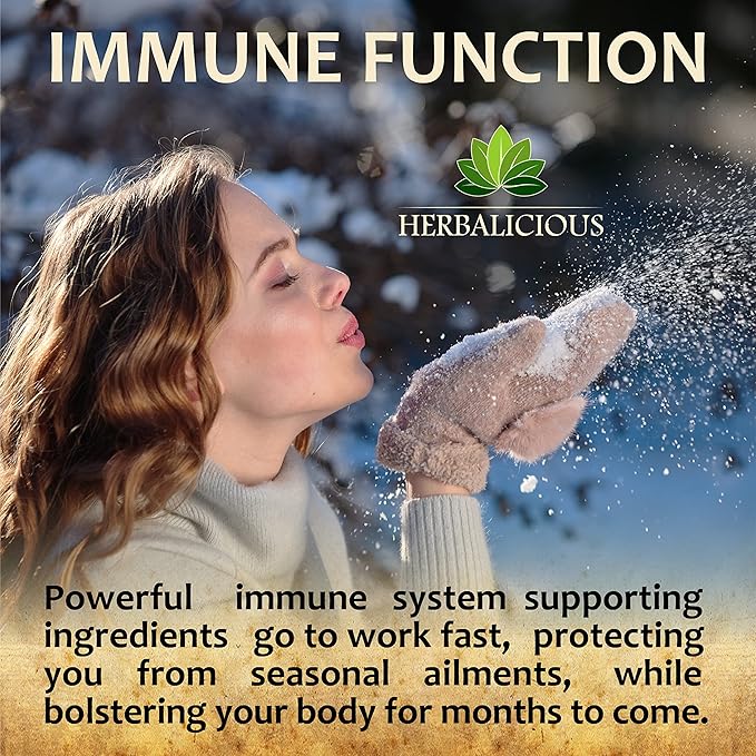 HERBALICIOUS Quinine Immune Guard - Quinine Capsules Supplement with Vitamin C D3 Zinc - for Muscle Cramps Relief &amp Stomach Wellness - Non-GMO Cinchona Bark Herbal Supplements - 500mg 60 Capsul
