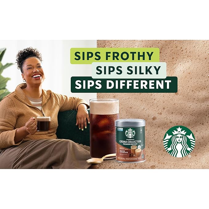 Starbucks Crema Collection Premium Instant Molten Chocolate Flavored Instant Coffee 100% Arabica Beans 3 Tins (7.12 Oz Each) 1.34 lb.