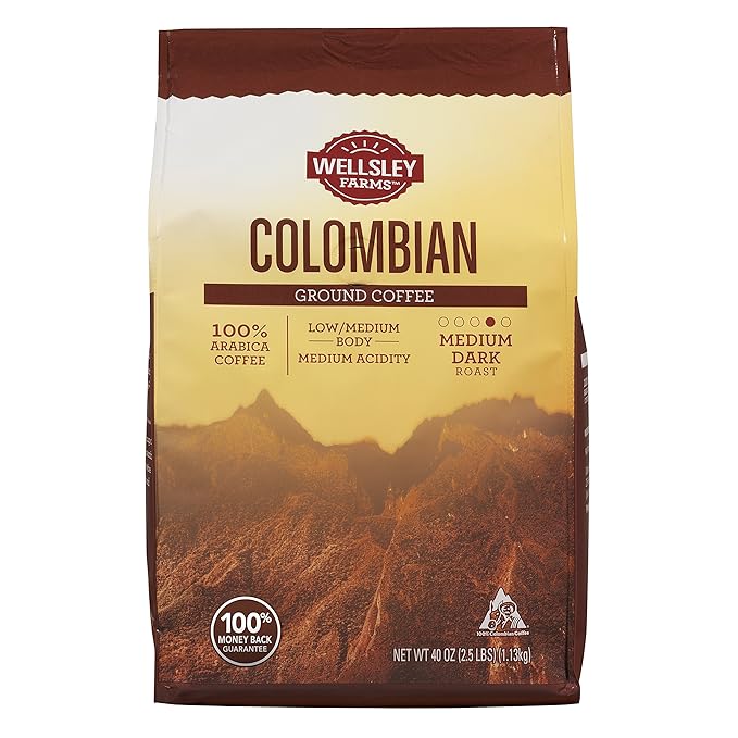 Wellsley Farms Colombian Ground Coffee 40 Ounce