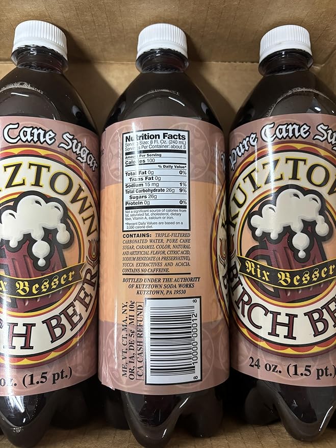 AmishTastes Kutztown Nix Besser Birch Beer Famous Amish Drink 24 Oz. (Pack of 4)