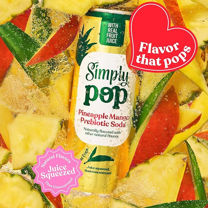 Simply Pop Soda Pineapple Mango 12 fl oz (Pack of 12)