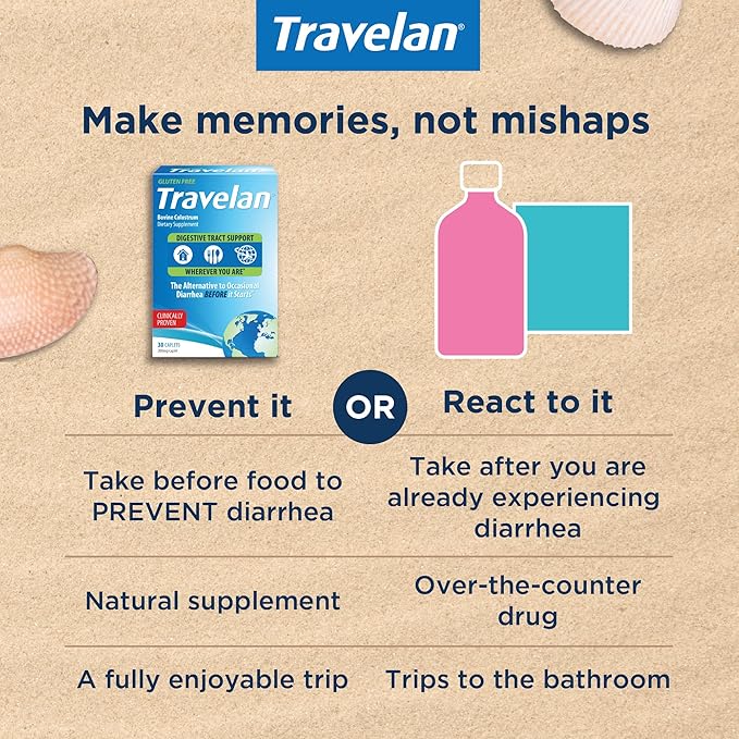 Anti Diarrhea Pills Help Prevent Traveler’s Diarrhea Before It Starts Clinically Proven Travel Essentials Drug-Free Colostrum Natural Digestive and Immune Support Supplement 30 Count