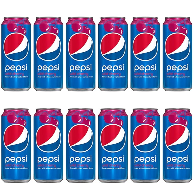 Pepsi Wild Cherry 16 Ounce Cans 12 Count