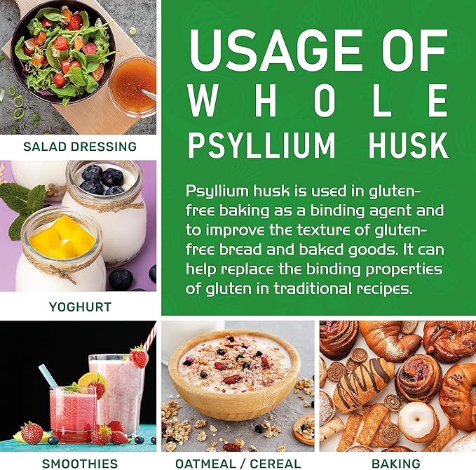 Jiva Organics Whole Psyllium Husk (Isabgol) 1.75 LB (28 Oz) Jumbo Bag - Non-GMO Unflavored - Keto Friendly Soluble Fiber