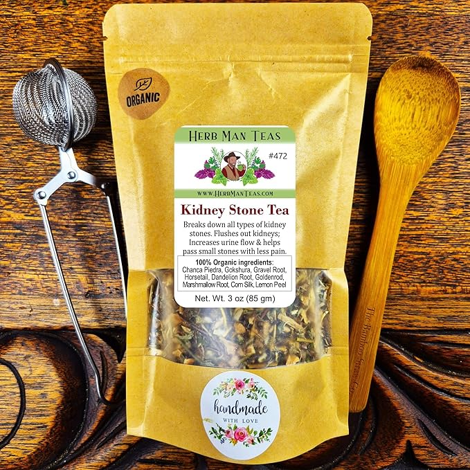 KIDNEY STONE TEA – Helps Break Down Stones &amp Flush the Urinary Tract – Organic Loose Leaf – by Master Herbalist Khabir | Chanca Piedra Gravel Root &amp Corn Silk