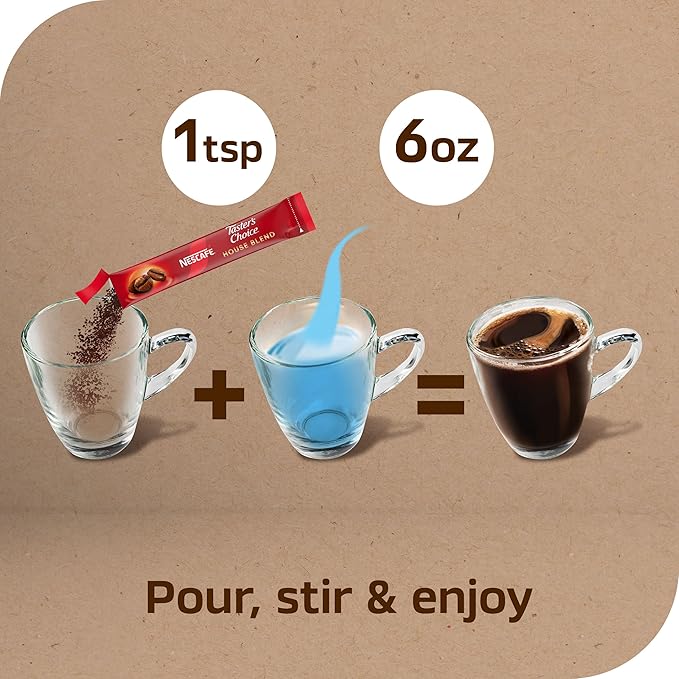 NESCAFÉ Taster's Choice Instant Coffee Packets Light Medium Roast Coffee House Blend 12 Boxes (72 Packets)