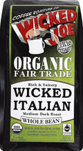 Wicked Joe Coffee Organic Whole Bean Medium Dark Roast Wicked Italian