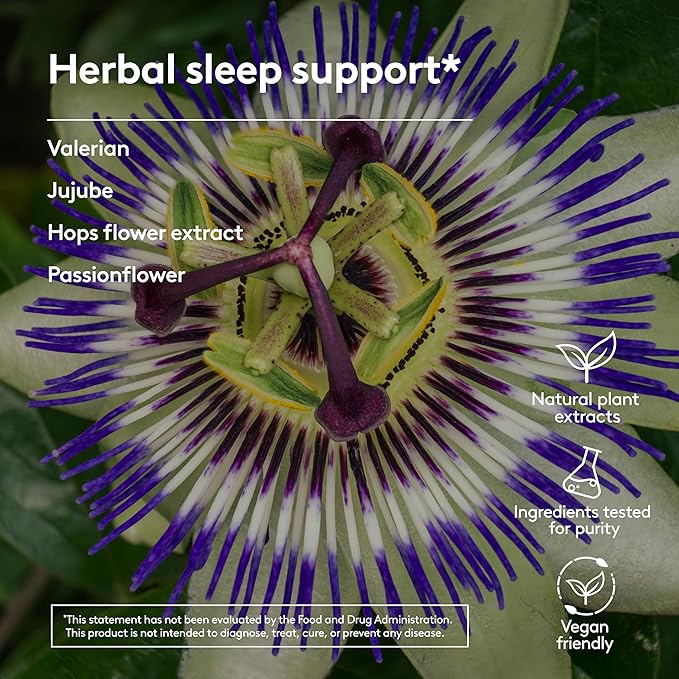 Calm &amp Sleep Syrup Supplement Naturally Reduce Stress and Improve Sleep with Valerian Root Hops Flower Extract and Passionflower - 6.7oz