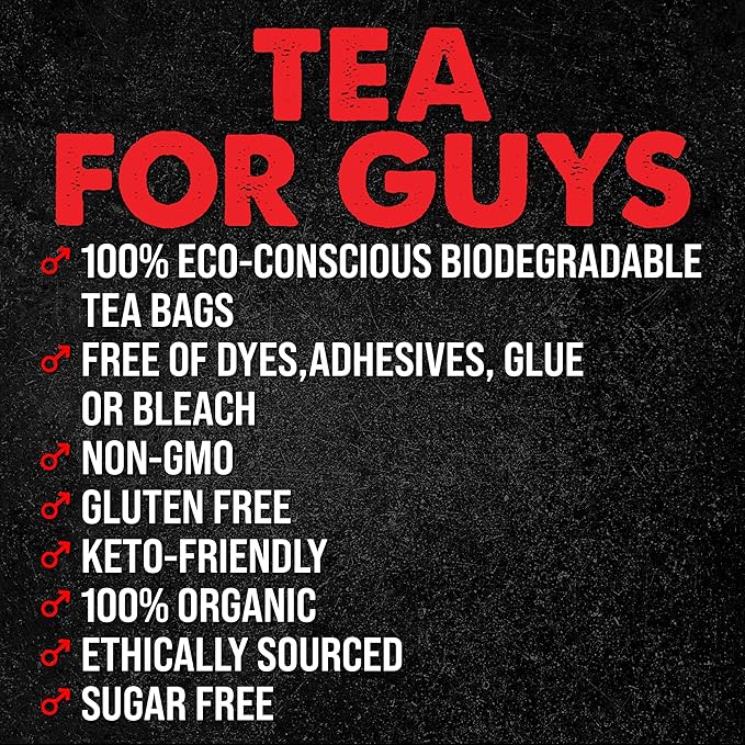 Tea For Guys: Vitality Blend – Natural Support for Testosterone Libido Male Fertility and overall Male Vitality | Herbal Tea for Mens Wellness – 20 Biodegradable Tea Bags