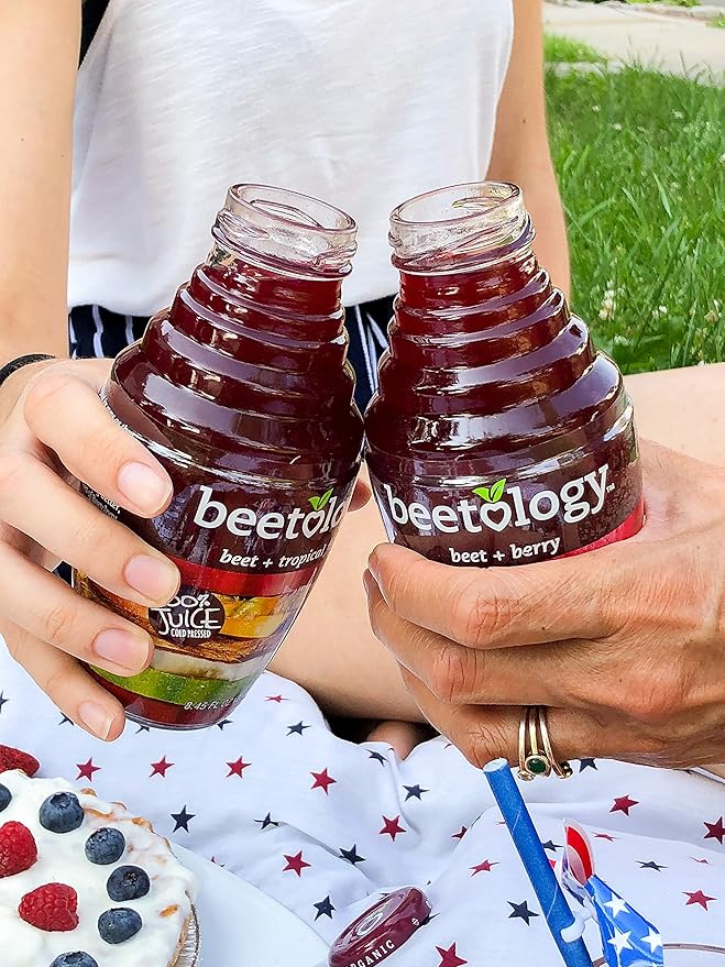 Beetology Organic Beet &amp Berry Juice 8.45oz (6 Pack) | 100% Cold Pressed | Heart Healthy | Nutrient Packed Vegetable Juice | Vibrant Flavor
