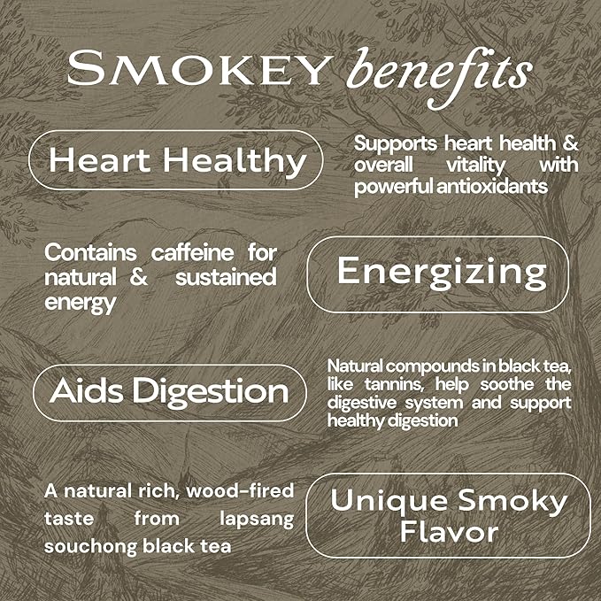Smokey Loose Leaf Tea by Mindful Moon – Bold Lapsang Souchong with Malty Smoky Flavors – Caffeinated Loose Leaf Tea (Large)