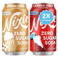 Nixie Organic Zero Sugar Soda Cream Soda &amp Classic Cola 0 Sugar 0 Calories Healthy Soda Pop Non-GMO 12oz Cans (24 Pack)