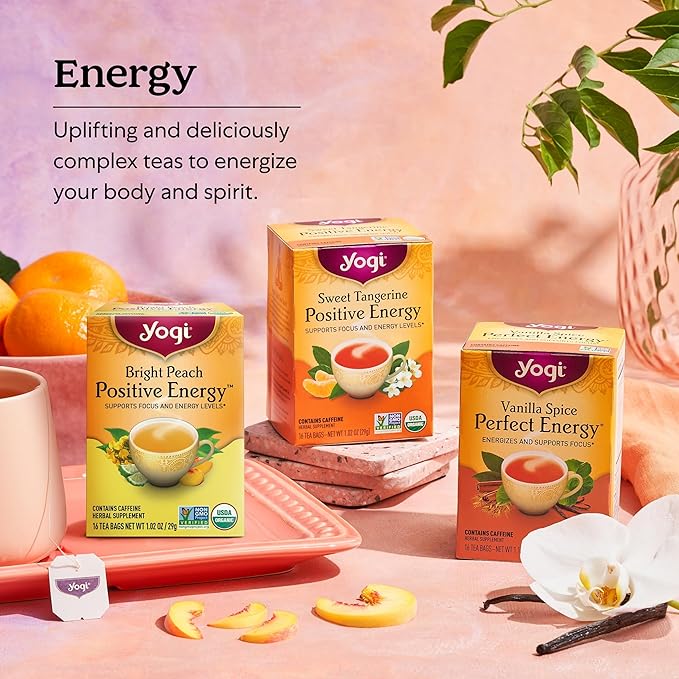 Yogi Tea Rich &amp Robust Morning Vitality - 16 Bags per Pack (6 Packs) - Organic Adaptogen Tea Perfect for the Morning - Includes Puerh Leaf Roasted Chicory Root Cinnamon Bark &amp More