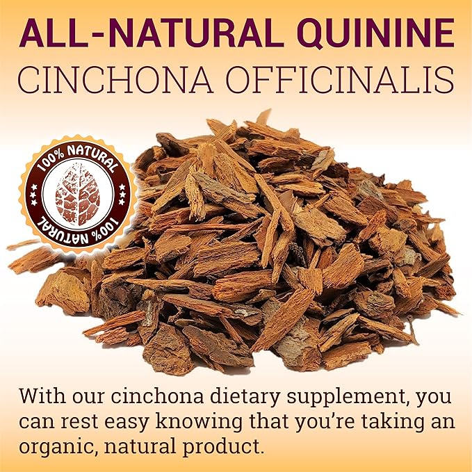 Quinine Capsules - Cinchona Officinalis Bark Herbal Supplement for Muscle Cramp Defense and Overall Digestive Health - All-Natural Quinine Sulfate Pills 500mg per Capsule 160 Tablets