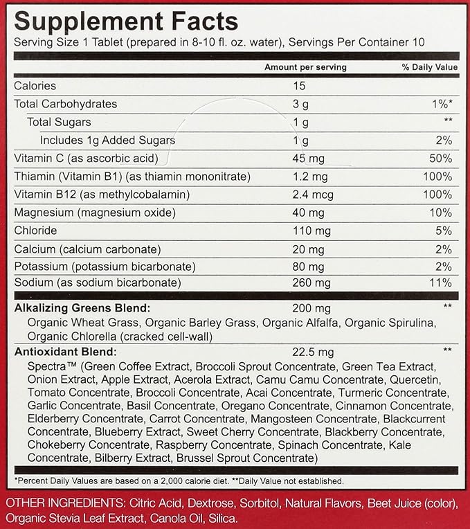 Amazing Grass Electrolyte Tablets Fizzy Greens Water Flavoring Tablet with Vitamins Hydrate Strawberry Lemonade 10 Count (Pack of 6) (Packaging May Vary)