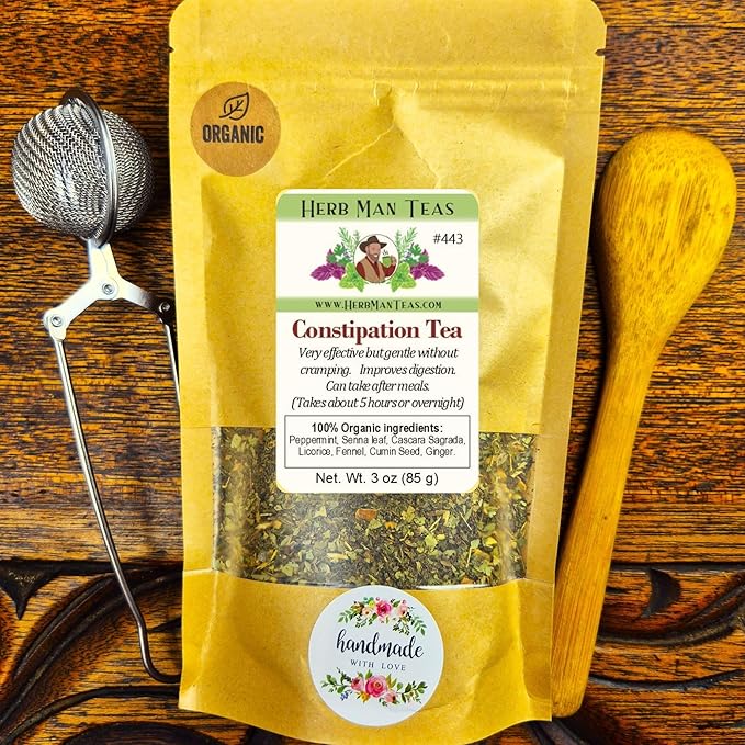 CONSTIPATION TEA – Bowel Regularity Gas &amp Bloating Support – Organic Loose Leaf – by Master Herbalist Khabir | Senna Leaf Cascara Sagrada &amp Fennel Seed