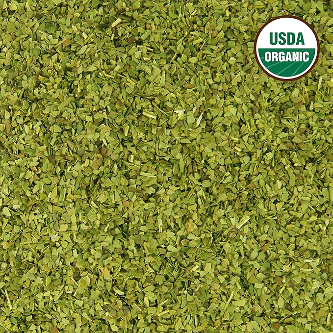 Yerba Mate Tea 1LB (16Oz) HI-CAFFEINE 100% CERTIFIED Organic SUPER-GREEN Yerba Mate | NO Dust | FRESH - NEVER Aged (Ilex Paraguariensis) | Brazilian Rain Forest Grown from U.S. Wellness Naturals | HI-