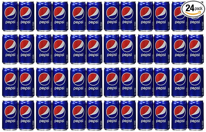 Pepsi Cola Soda 7.5oz Mini Cans 3/8 Packs (24 Cans)