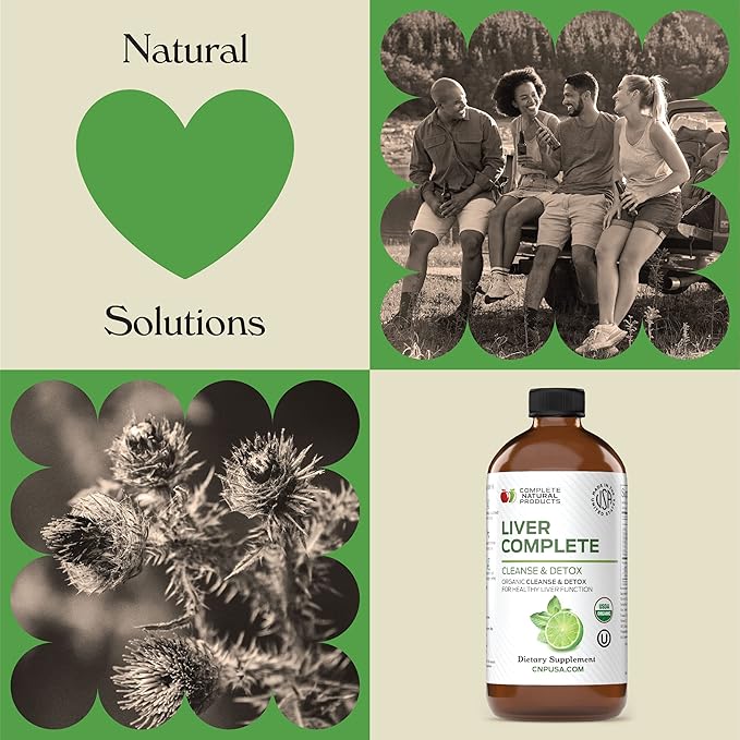 Complete Natural Products Liver Complete 12oz - Organic Liquid Liver Cleanse &amp Detox Supplement for High Enzymes Fatty Liver Liver Support