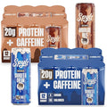 Spylt High Protein Chocolate/Cookies &amp Cream Milk with 60mg Caffeine &amp 20g Protein - 90 Calories Ready to Drink Sugar Free Lactose Free Milk Perfect for Workout Recovery &amp Afternoon Pi