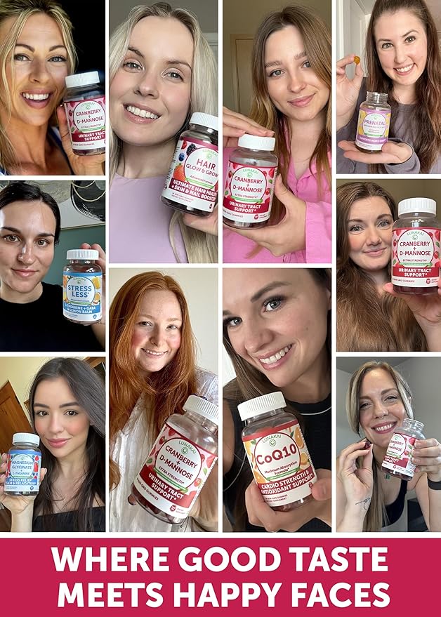 Lunakai Cranberry Gummies for Women 1500mg (50:1 Extract) with D-Mannose 200mg - Daily Cranberry Supplement for Urinary Tract Health &amp Bladder Support Non-GMO – Made in Australia – 60ct