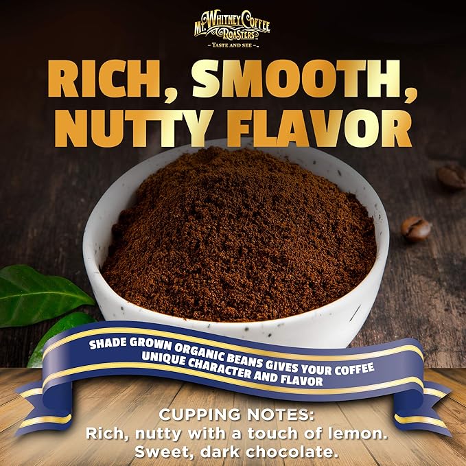 Mt. Whitney Organic Shade Grown Low Acid Coffee from Peru (Ground 2 Lb)