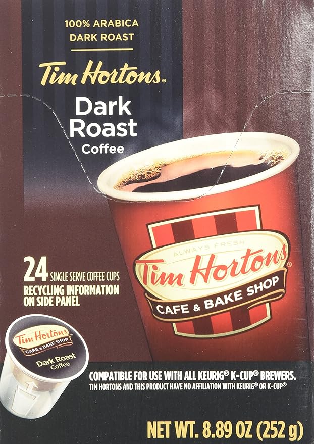 Tim Hortons Dark Roast Single Serve Coffee Cups 96 Count (Packaging May Vary)