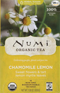 Numi Tea Herbal Tea - Chamomile Lemon - Caffeine Free - 18 Bags-pack of 12