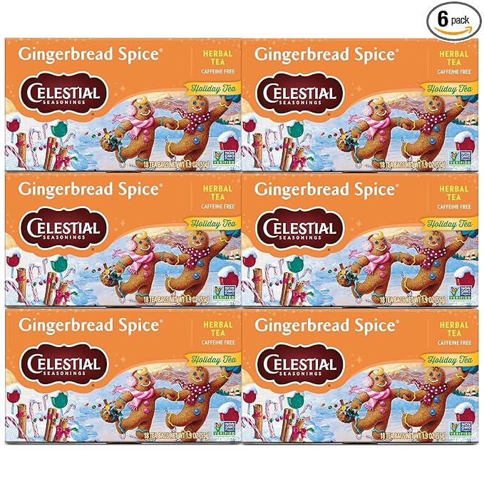 Celestial Seasonings Herbal Tea Gingerbread Spice 18 tea bags (Pack of 6)