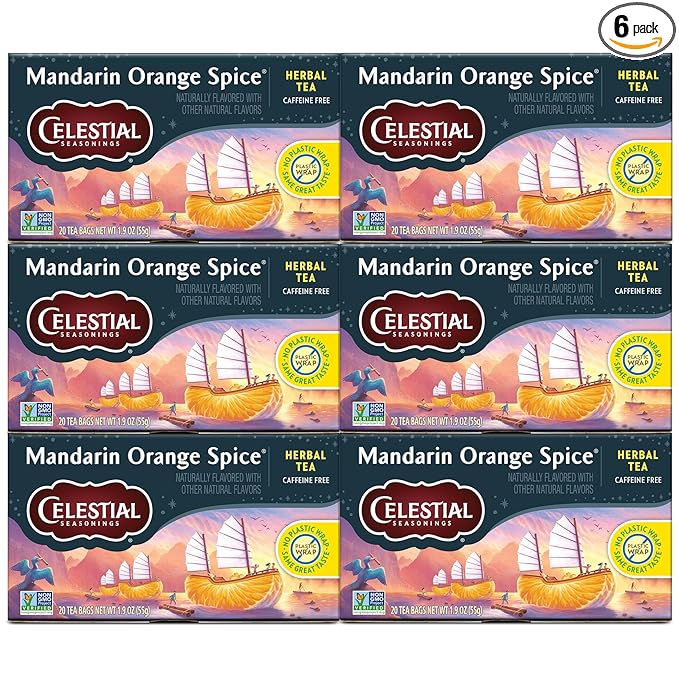 Celestial Seasonings Herbal Tea Mandarin Orange Spice 20 Count (Pack of 6)