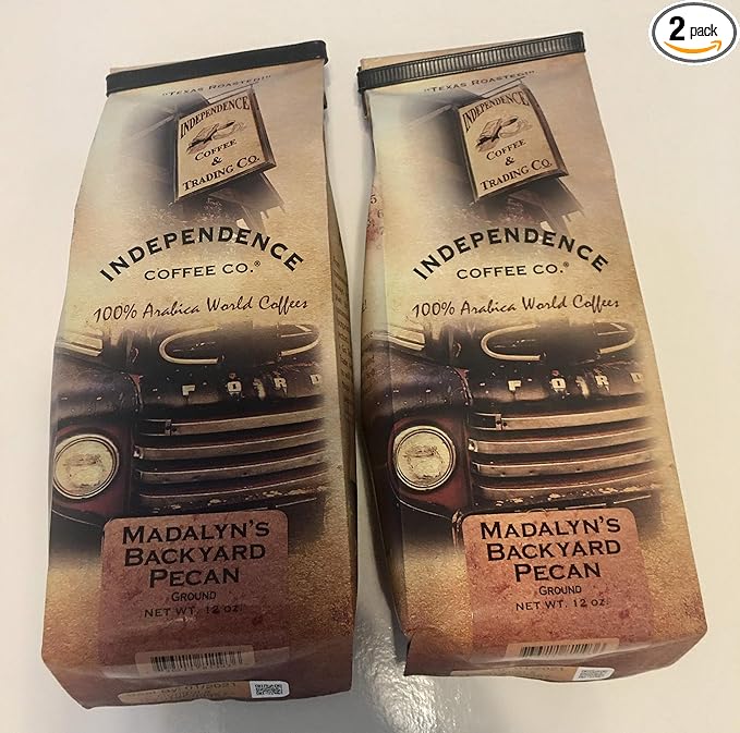INDEPENDENCE COFFEE CO. Madalyn's Backyard Pecan Ground Coffee Medium Roast 12 oz 2 Pack