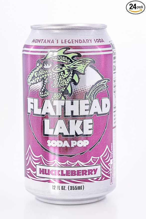 Flathead Lake Soda Pop (Huckleberry Cans) (24 Pack)