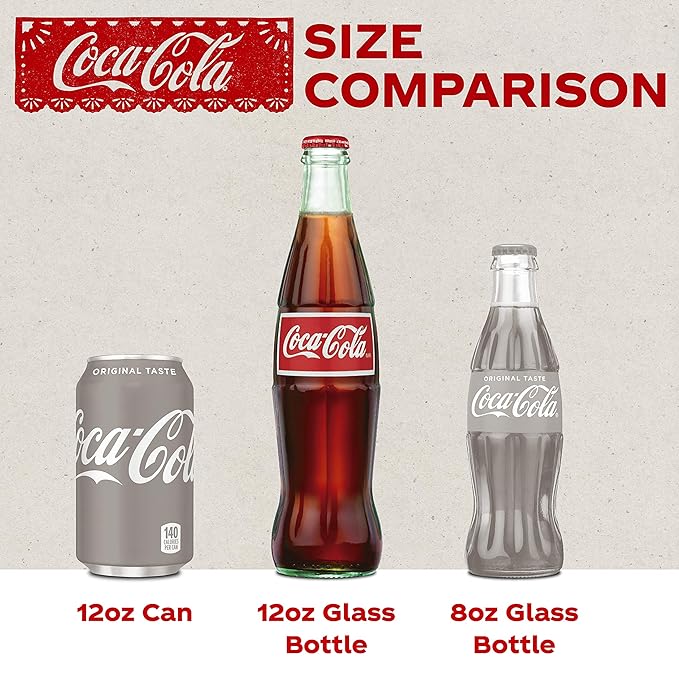 Mexican Coke Fiesta Pack 12 fl oz Glass Bottles 12 Pack