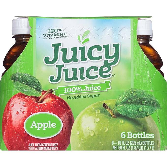 Juicy Juice Apple 10 Ounce 6 Bottles (Pack of 4)
