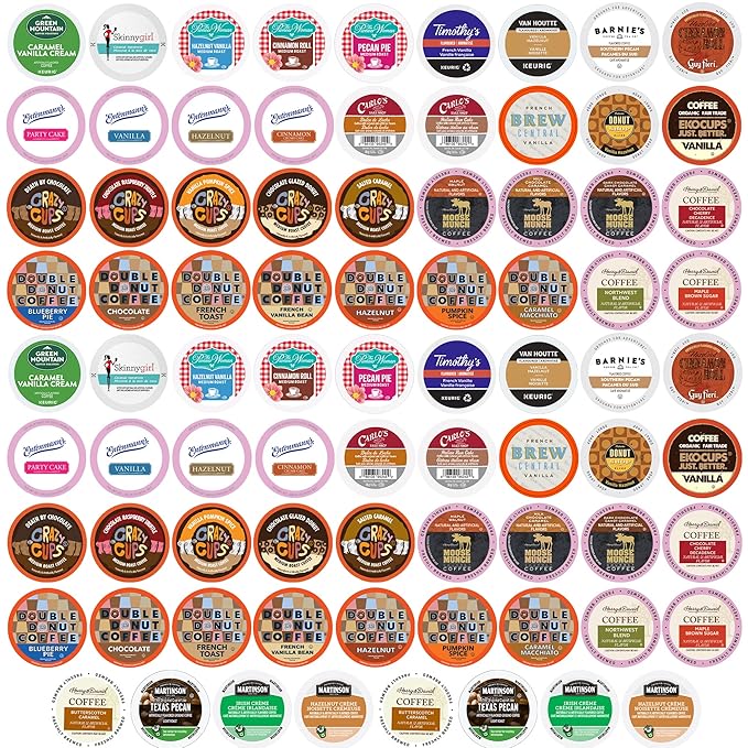 Flavored Coffee Variety Pack Fully Compatible With All Keurig Flavored K-Cups Brewers 40 Unique Flavored Coffee Pods in a Bulk Coffee Pack Great Coffee Gift 80 Count