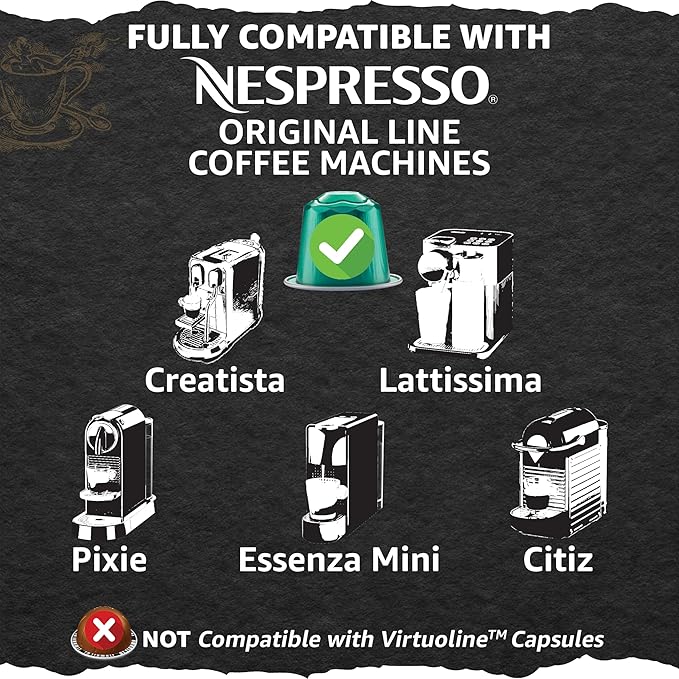 Cellini Caffè Intenso Aluminum Nespresso Pods 120 Count Dark Roast Coffee Capsules 100% Nespresso Original Machine Compatible Extra Strong