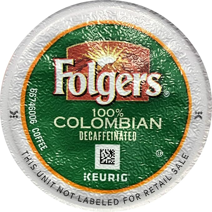 Folgers 100 Percent Colombian Decaffeinated Coffee Single Serve Pods for Keurig K-Cup Brewers 96 Count