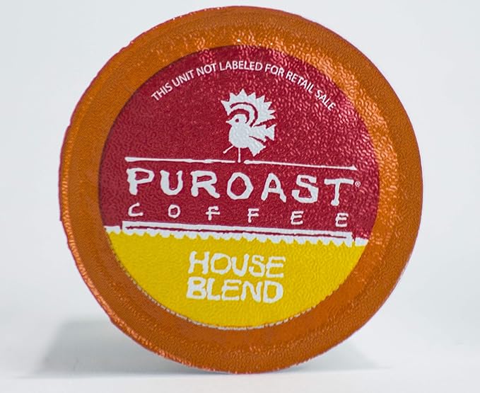 Puroast Low Acid Coffee| House Blend Single Serve Pods | Medium Roast | High Antioxidants &amp High pH |No Bitter Aftertaste | Reduced Heartburn &amp GERD Friendly | 72 Count - Compatible with Keuri